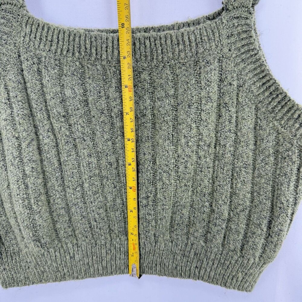 Wild Fable Ribbed Green Cropped Sweater Tank Top Blouse Small Boho Women’s - Picture 9 of 13